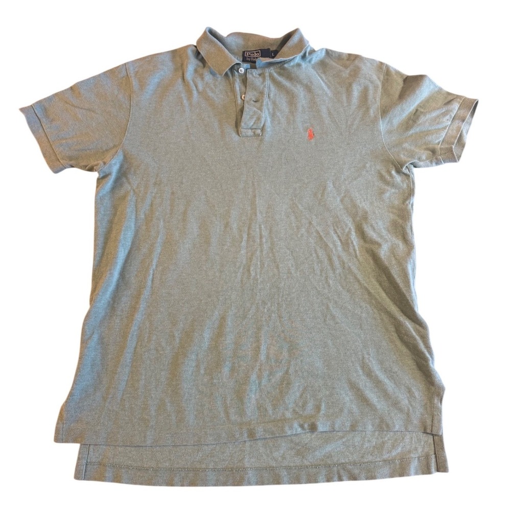 Polo Ralph Lauren Mens Classic Fit Polo Shirt Orange Pony Logo‎ Light Green L